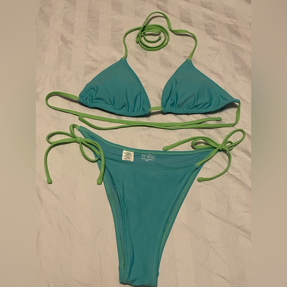 Aerie The Sun-Lover Bikini Set in Maui Teal